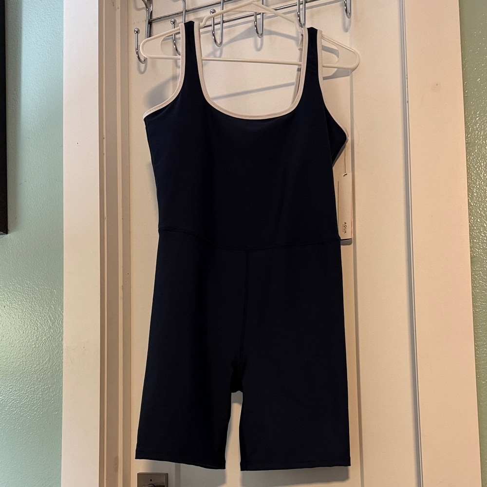 AQUA Navy tank Bodysuit L